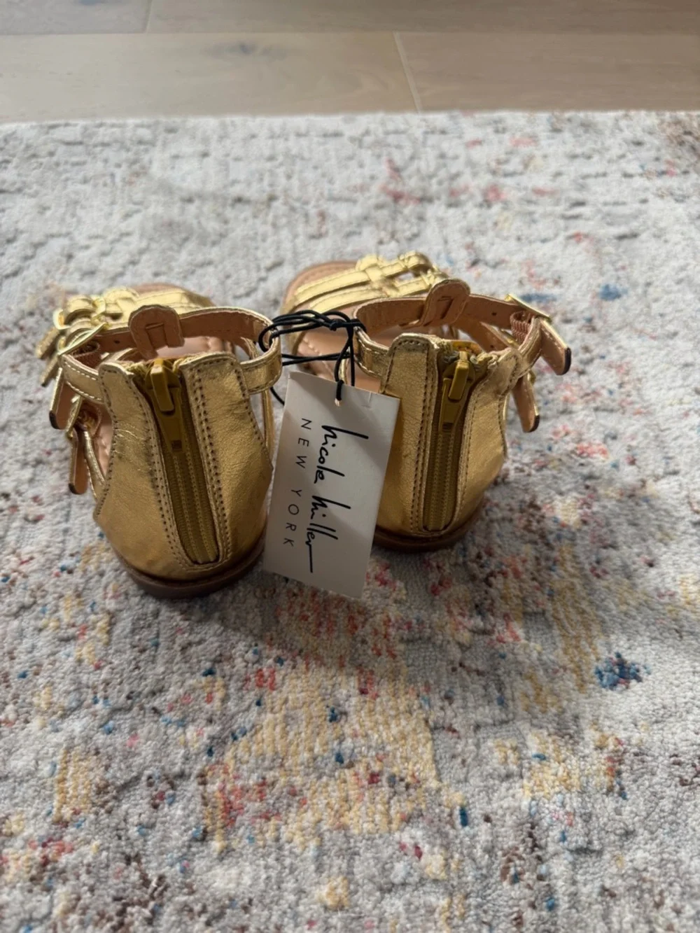 Toddler Nicole Miller Gold Strappy Sandals - size 8